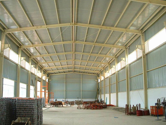 واحدهای ساختمانی فلزی فولاد سازی Clear Steel Frame Building Warehouse